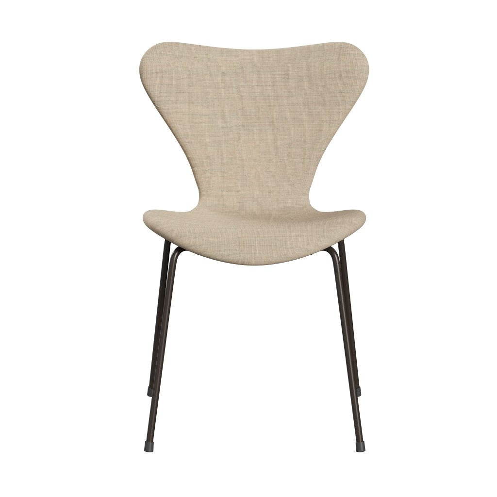 Fritz Hansen 3107 Chair Full Upholstery, Brown Bronze/Canvas Sand Light