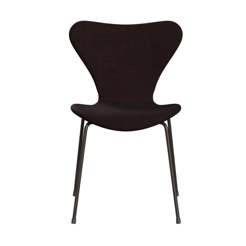 Fritz Hansen 3107 Chair Full Upholstery, Brown Bronze/Canvas Black Light