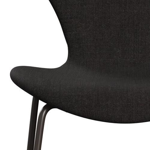 Fritz Hansen 3107 Chair Full Upholstery, Brown Bronze/Canvas Black