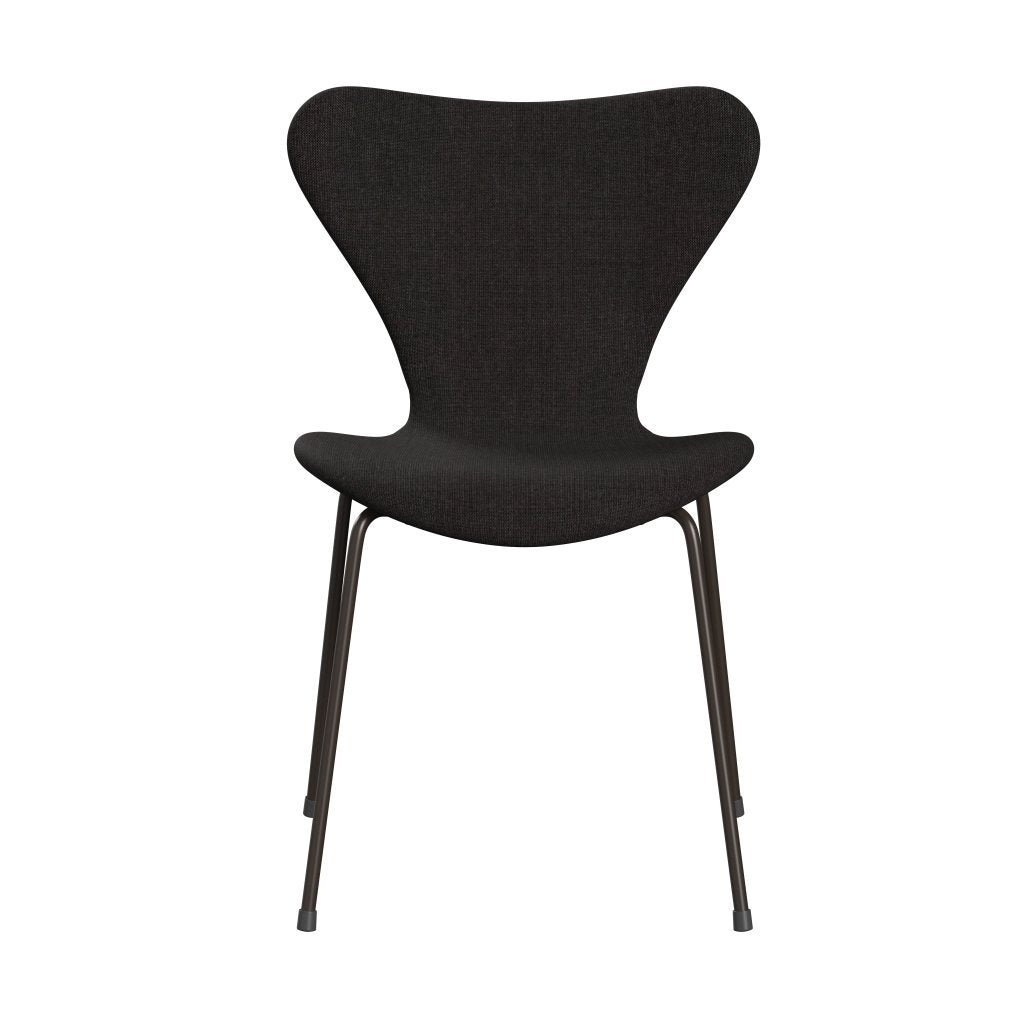 Fritz Hansen 3107 Chair Full Upholstery, Brown Bronze/Canvas Black