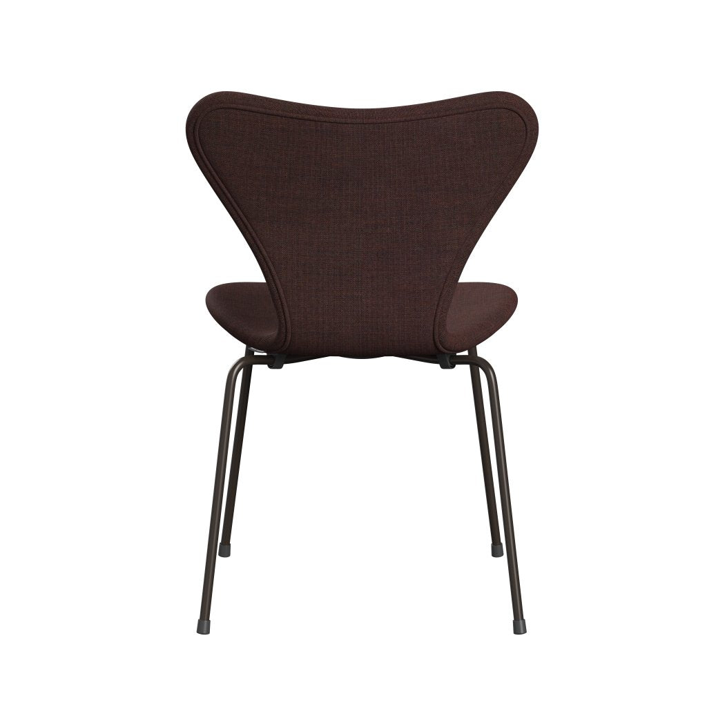 Fritz Hansen 3107 židle plné čalounění, hnědý bronz/plátno Stone Dark