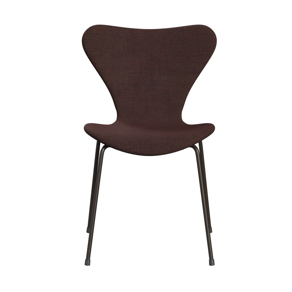 Fritz Hansen 3107 židle plné čalounění, hnědý bronz/plátno Stone Dark