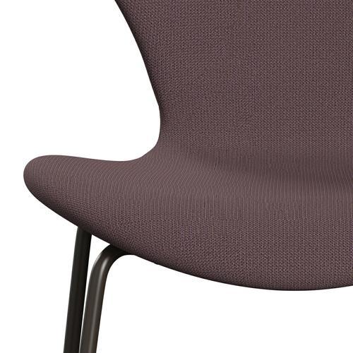 Fritz Hansen 3107 židle plné čalounění, hnědý bronz/zachycovací lišta