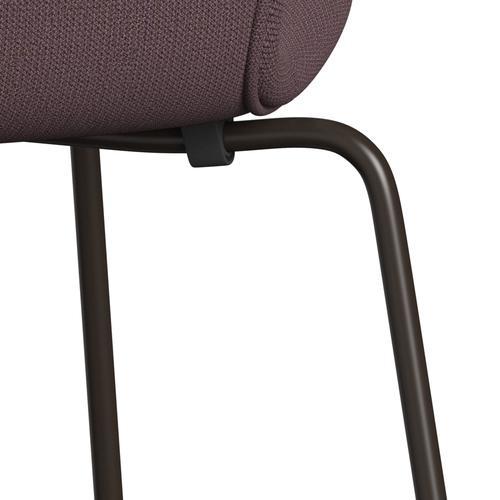 Fritz Hansen 3107 Chair Full Upholstery, Brown Bronze/Capture Aubergine