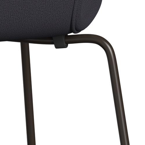 Fritz Hansen 3107 Chair Full Upholstery, Brown Bronze/Capture Blue Charcoal