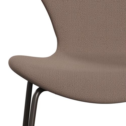 Fritz Hansen 3107 Židle plné čalounění, hnědý bronz/zachycení hnědé