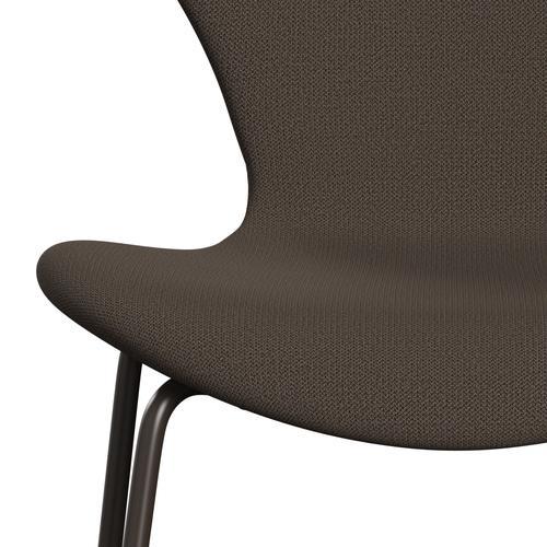 Fritz Hansen 3107 židle plné čalounění, hnědý bronz/zachycení hnědé/zelené