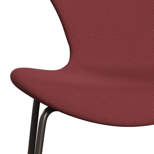 Fritz Hansen 3107 židle plné čalounění, hnědý bronz/zachycení tmavě červené