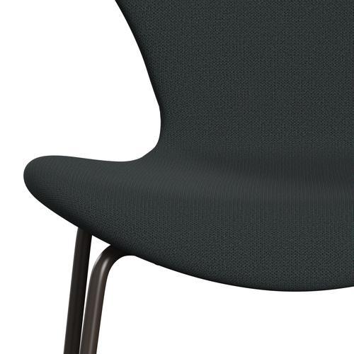 Fritz Hansen 3107 Chair Full Upholstery, Brown Bronze/Capture Dark Deep Green