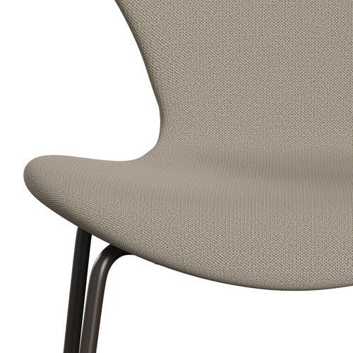 Fritz Hansen 3107 Chair Full Upholstery, Brown Bronze/Capture Grey Sand