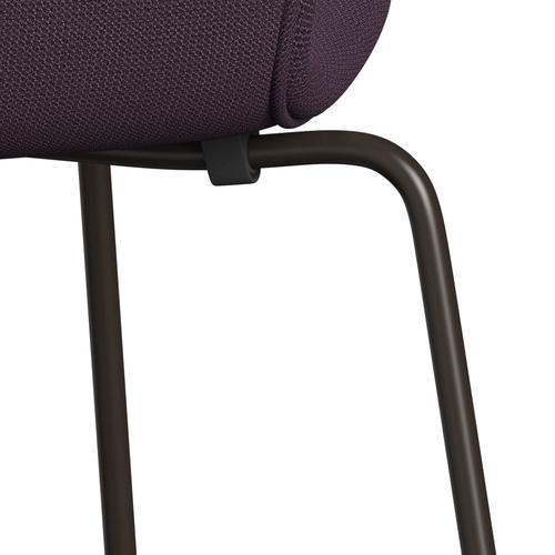 Fritz Hansen 3107 Židle plné čalounění, Brown Bronz/Capture Violet Dark