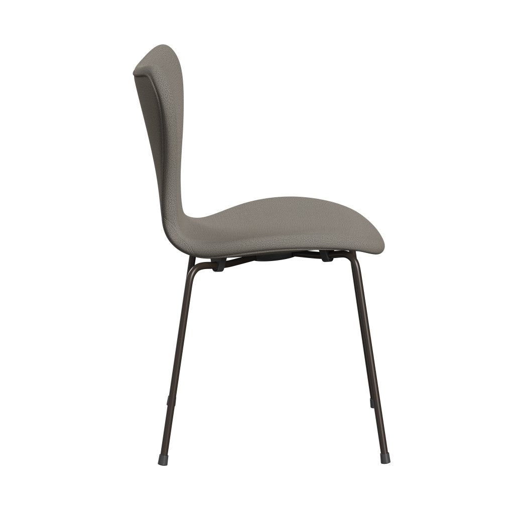 Fritz Hansen 3107 židle plné čalounění, hnědý bronz/zachycení teplé šedé