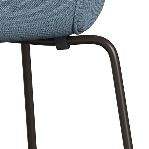 Fritz Hansen 3107 židle plné čalounění, Brown Bronze/Capture Soft Blue