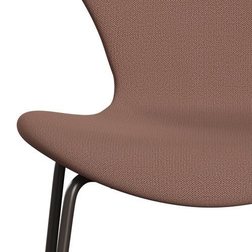 Fritz Hansen 3107 Židle plné čalounění, hnědý bronz/Capture Brick/červená