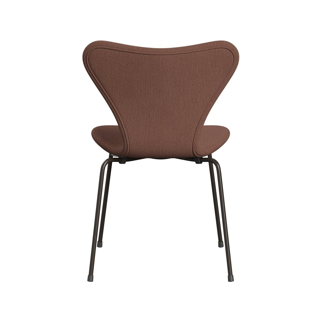 Fritz Hansen 3107 Židle plné čalounění, Brown Bronze/Christianshavn Beige/Orange