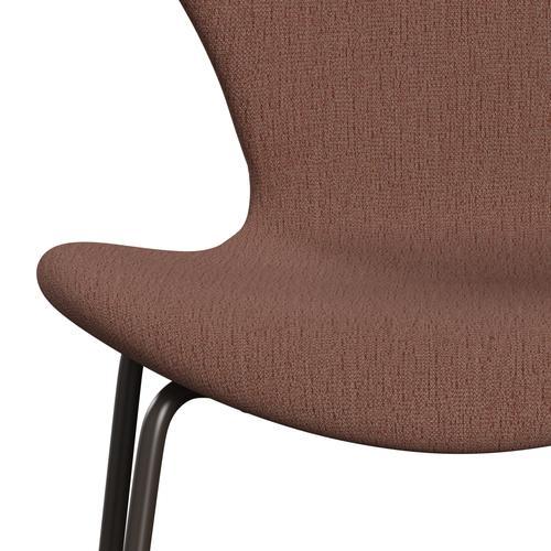 Fritz Hansen 3107 Židle plné čalounění, Brown Bronze/Christianshavn Beige/Orange