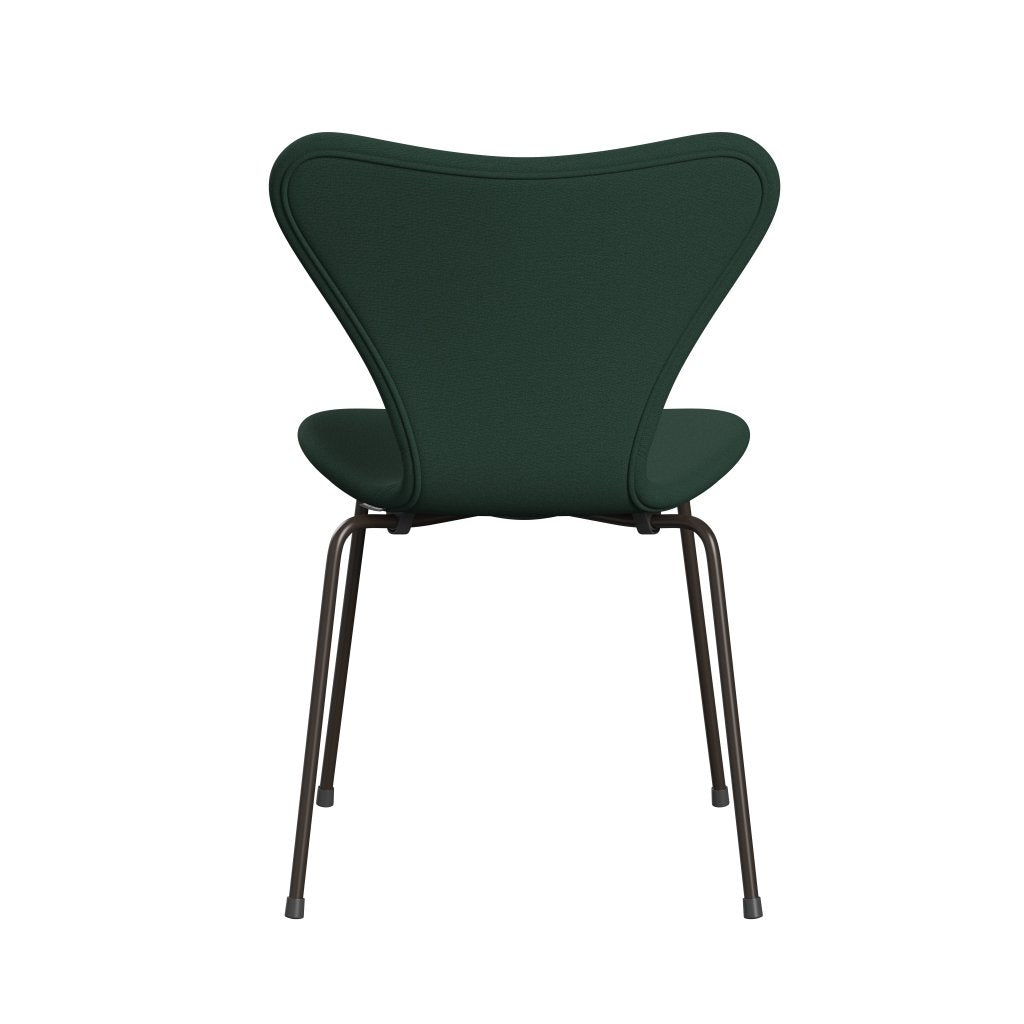 Fritz Hansen 3107 židle plné čalounění, hnědý bronz/Christianshavn Dark Green Uni