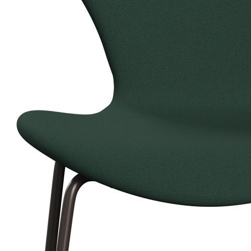 Fritz Hansen 3107 židle plné čalounění, hnědý bronz/Christianshavn Dark Green Uni