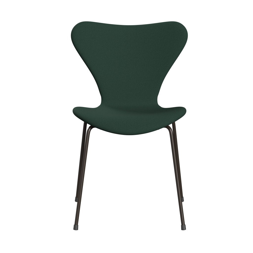 Fritz Hansen 3107 židle plné čalounění, hnědý bronz/Christianshavn Dark Green Uni