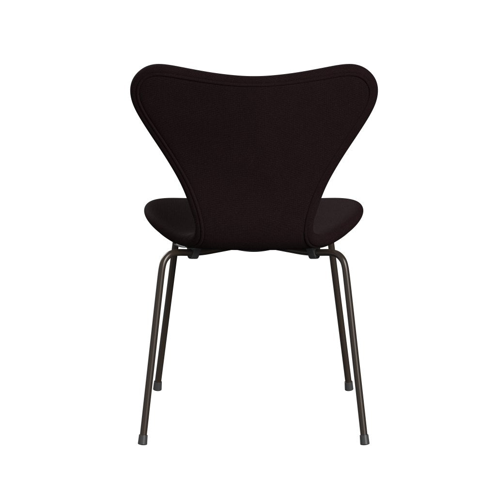 Fritz Hansen 3107 židle plné čalounění, hnědý bronz/Christianshavn Dark Red Uni