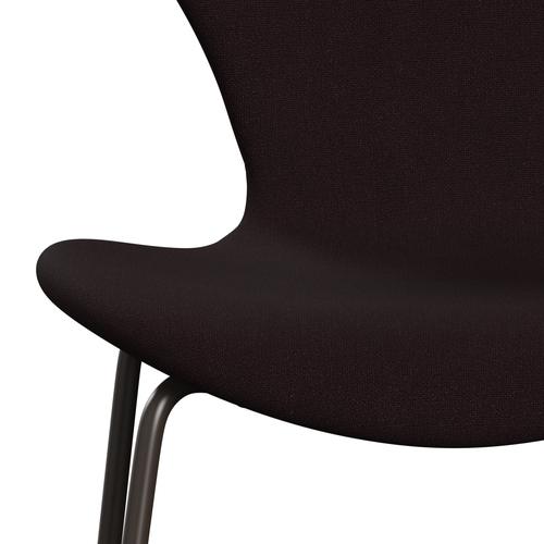 Fritz Hansen 3107 židle plné čalounění, hnědý bronz/Christianshavn Dark Red Uni