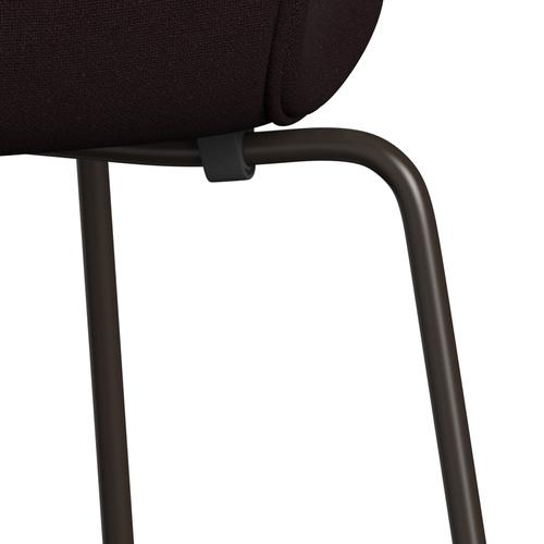 Fritz Hansen 3107 židle plné čalounění, hnědý bronz/Christianshavn Dark Red Uni