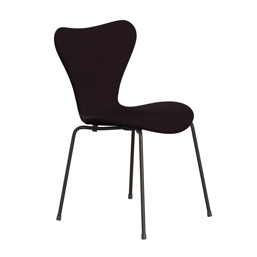 Fritz Hansen 3107 židle plné čalounění, hnědý bronz/Christianshavn Dark Red Uni