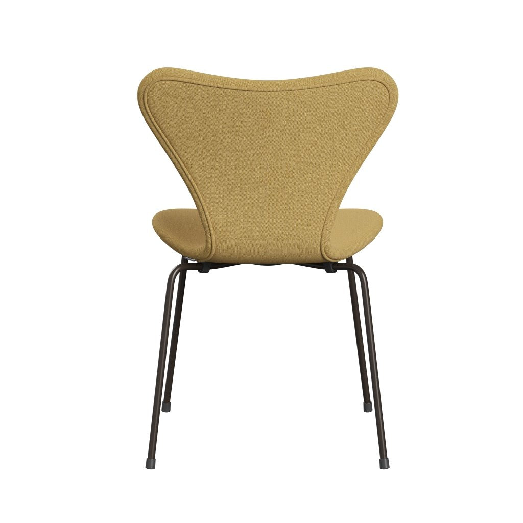 Fritz Hansen 3107 židle plné čalounění, hnědý bronz/Christianshavn Yellow