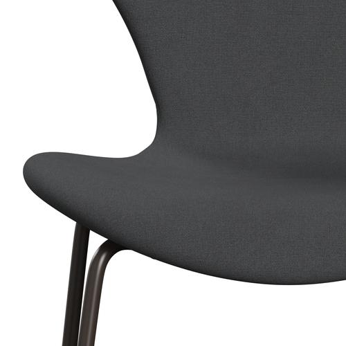 Fritz Hansen 3107 židle plné čalounění, hnědý bronz/Christianshavn Grey Plain