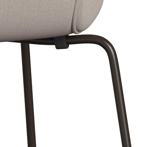 Fritz Hansen 3107 Židle plné čalounění, Brown Bronze/Christianshavn Light Beige