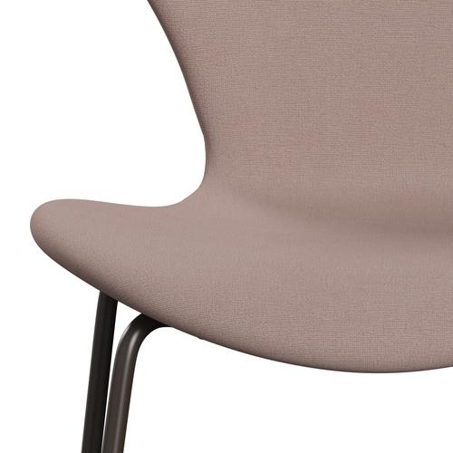 Fritz Hansen 3107 židle plné čalounění, hnědý bronz/Christianshavn Light Red Uni