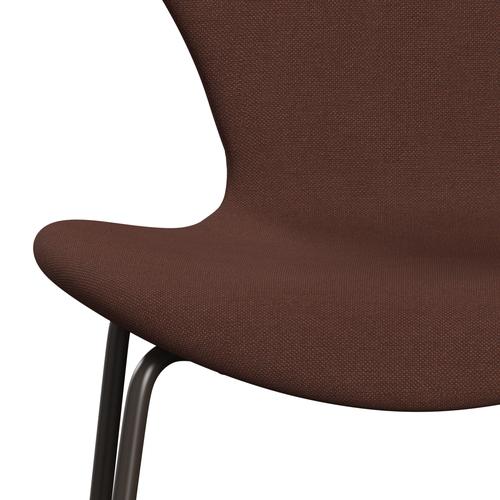 Fritz Hansen 3107 židle plné čalounění, hnědý bronz/Christianshavn Orange Dark