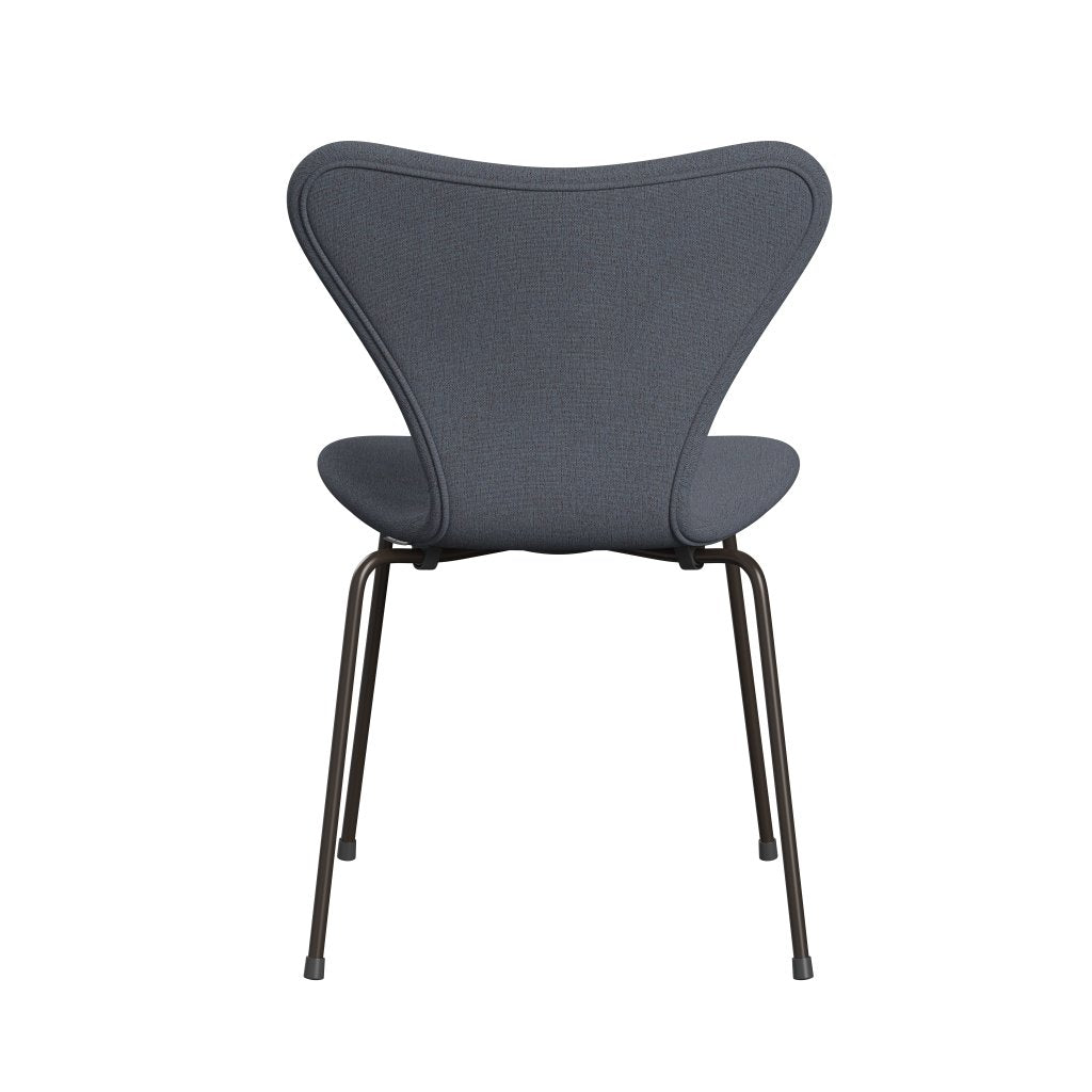 Fritz Hansen 3107 Chair Full Upholstery, Brown Bronze/Christianshavn Orange/Blue