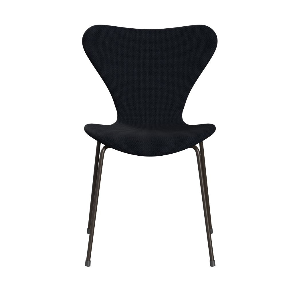 Fritz Hansen 3107 Chair Full Upholstery, Brown Bronze/Diablo Dark Blue