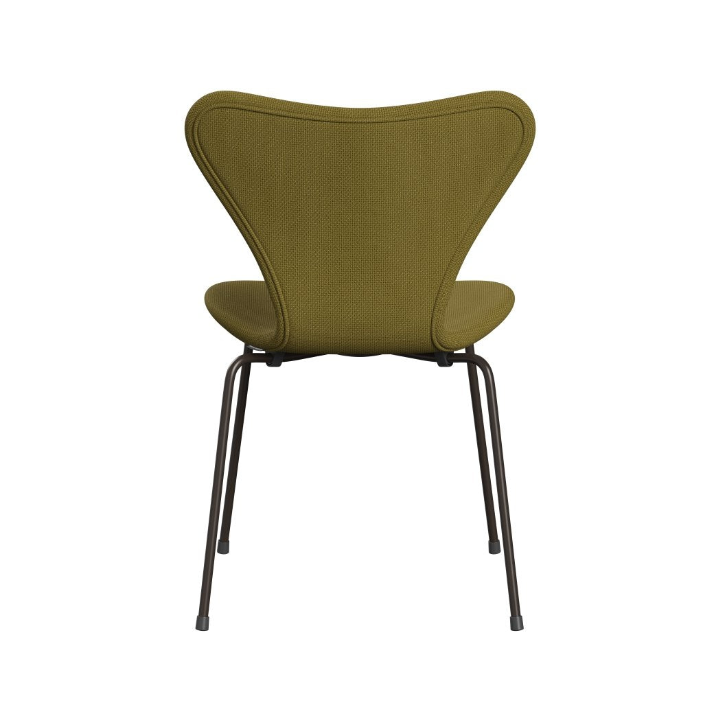 Fritz Hansen 3107 Chair Full Upholstery, Brown Bronze/Diablo Autumn Green