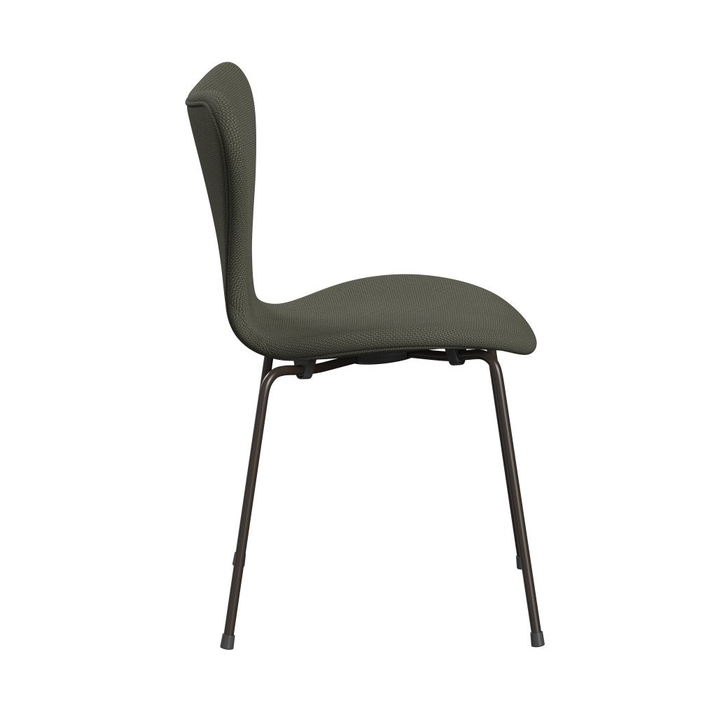 Fritz Hansen 3107 židle plné čalounění, hnědý bronz/diablo teplá šedá