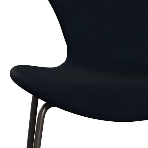 Fritz Hansen 3107 Chair Full Upholstery, Brown Bronze/Divina Dark Blue