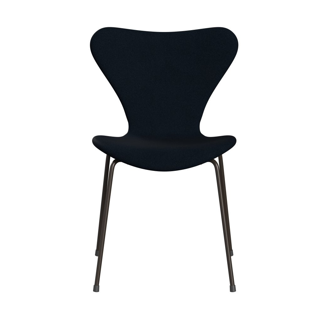 Fritz Hansen 3107 Chair Full Upholstery, Brown Bronze/Divina Dark Blue