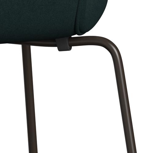 Fritz Hansen 3107 Židle plné čalounění, Brown Bronze/Divina Dark Green (Div886)