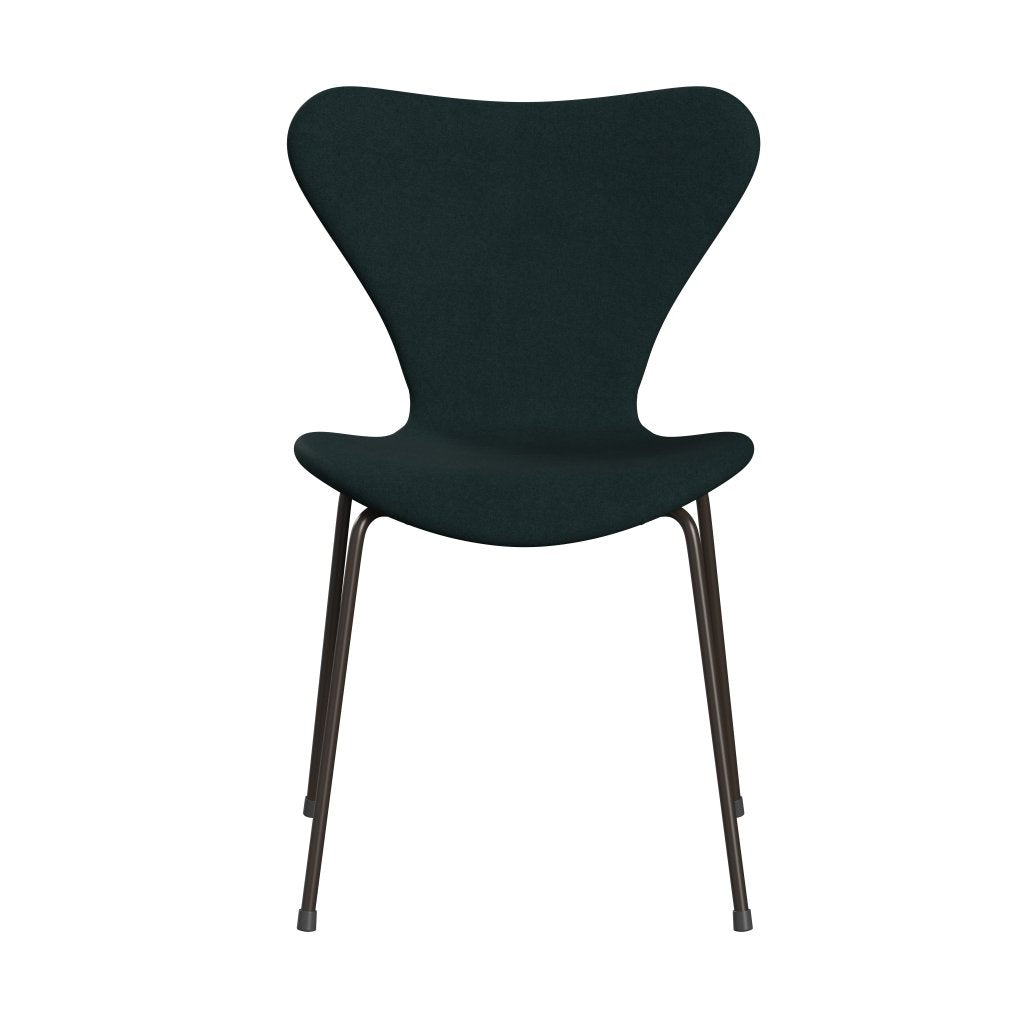 Fritz Hansen 3107 Židle plné čalounění, Brown Bronze/Divina Dark Green (Div886)