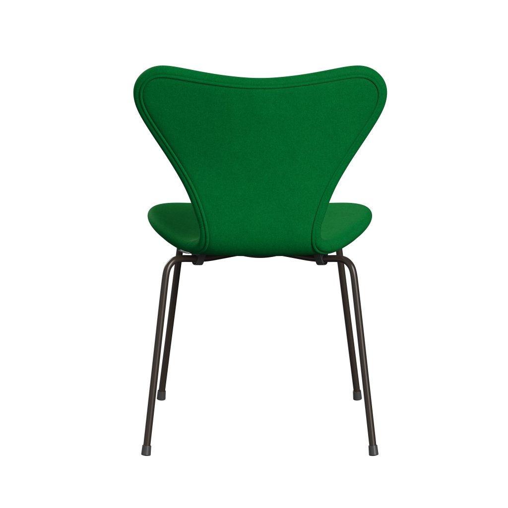 Fritz Hansen 3107 Chair Full Upholstery, Brown Bronze/Divina Grass Green