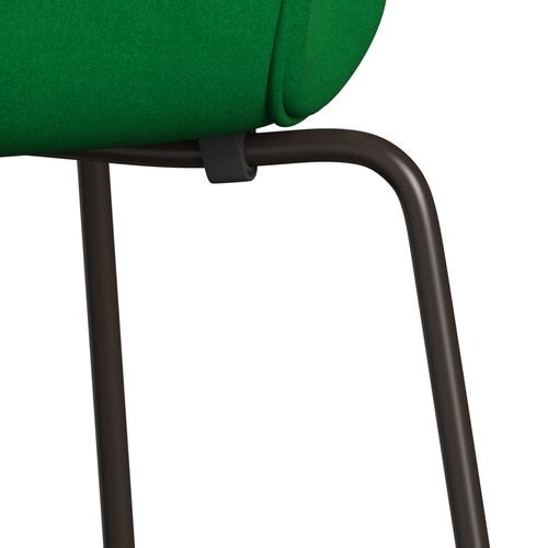 Fritz Hansen 3107 Chair Full Upholstery, Brown Bronze/Divina Grass Green