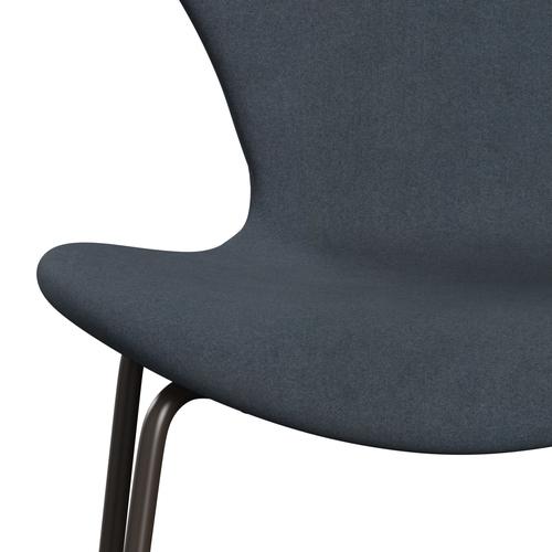 Fritz Hansen 3107 židle plné čalounění, hnědý bronz/divina šedá