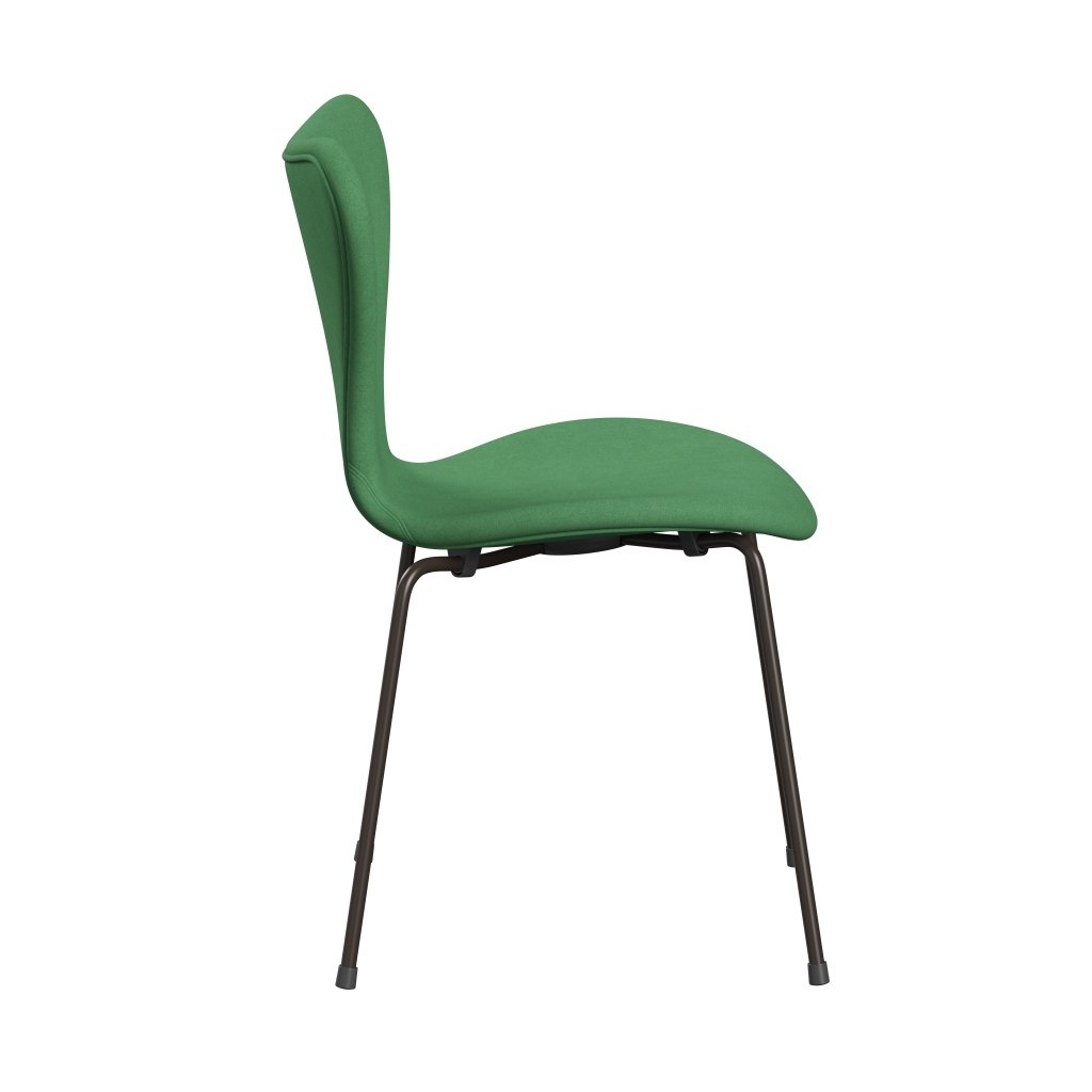 Fritz Hansen 3107 Chair Full Upholstery, Brown Bronze/Divina Green