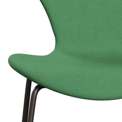 Fritz Hansen 3107 Židle plné čalounění, Brown Bronz/Divina Green