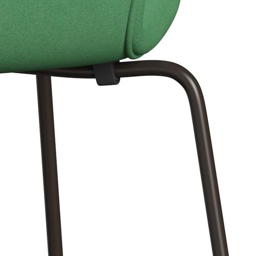 Fritz Hansen 3107 Chair Full Upholstery, Brown Bronze/Divina Green