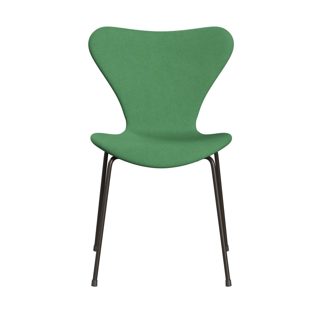 Fritz Hansen 3107 Chair Full Upholstery, Brown Bronze/Divina Green