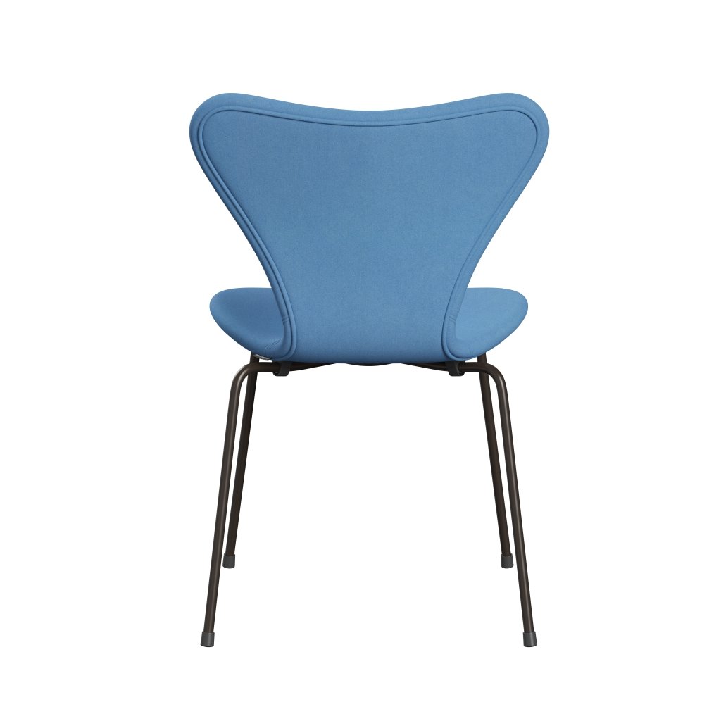 Fritz Hansen 3107 židle plné čalounění, Brown Bronze/Divina Light Blue (Div712)