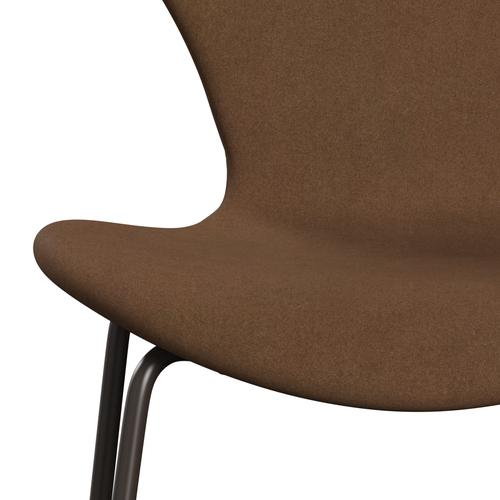 Fritz Hansen 3107 židle plné čalounění, hnědý bronz/divina světle hnědá