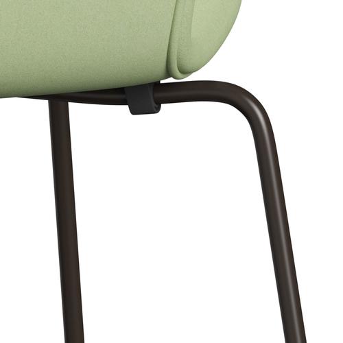 Fritz Hansen 3107 Chair Full Upholstery, Brown Bronze/Divina Light Yellow